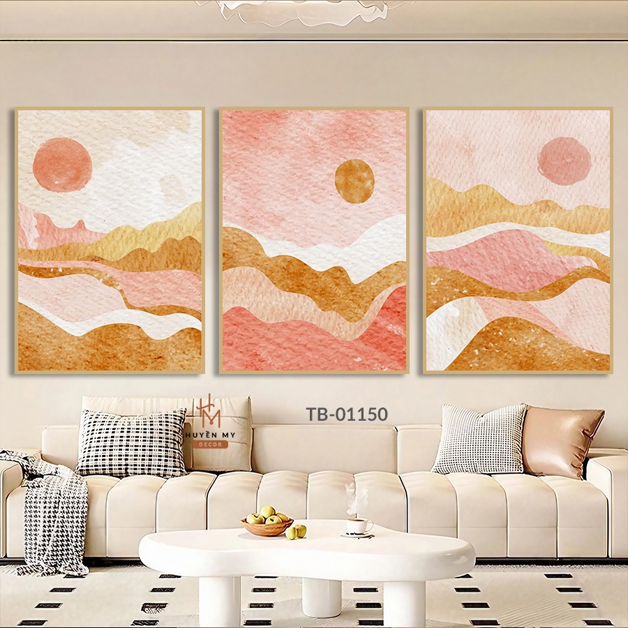 Bộ 3 Tranh Treo Tường Canvas, Nhiều Mẫu Hiện Đại,Trendy Decor Phòng Khách, Phòng Ngủ, Phòng Làm Việc - Huyền My Decor