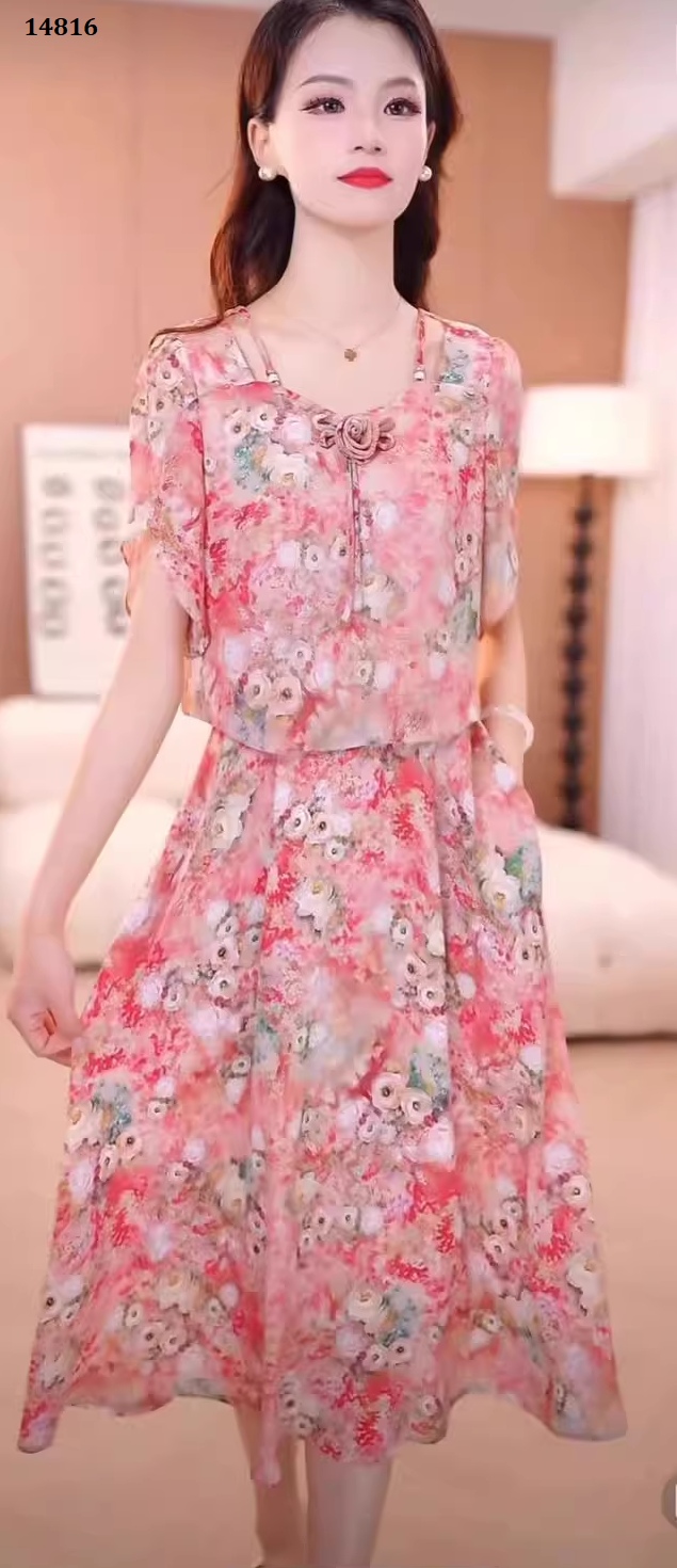 14816-Đầm voan giả  rời in hoa 3D cách điệu ( voan, lót )_thumbnail_0