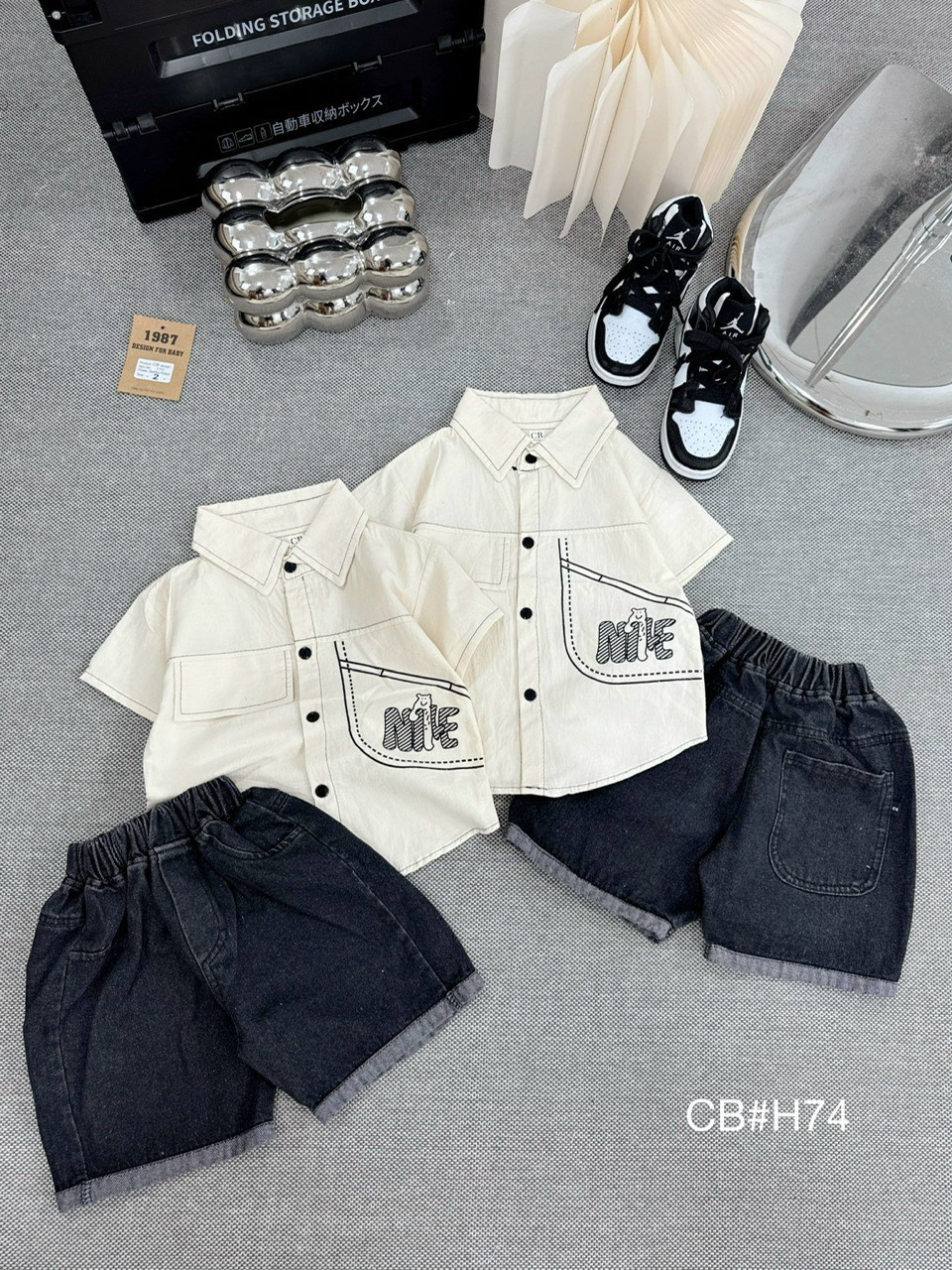 K13 BỘ SƠ MI QUẦN BÒ GẤU VIỀN ĐEN- A108.260_thumbnail_1