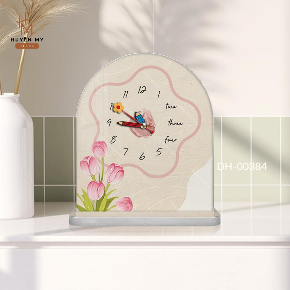 Tranh Đồng Hồ Để Bàn Bowny Decor Góc Học Tập, Làm Việc, Làm Quà Tặng Độc Đáo Siêu Xinh Huyền My Decor Trang Trí Nhà Decor Phòng