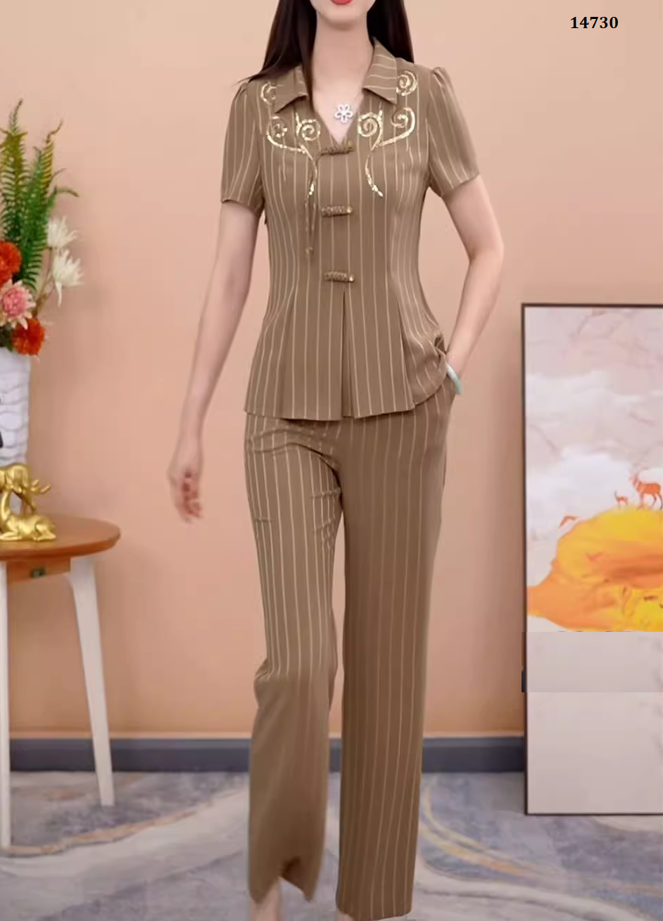 14730-Set bộ  áo kèm quần nâu kẻ sọc ( kaki thun sọc)_thumbnail_1