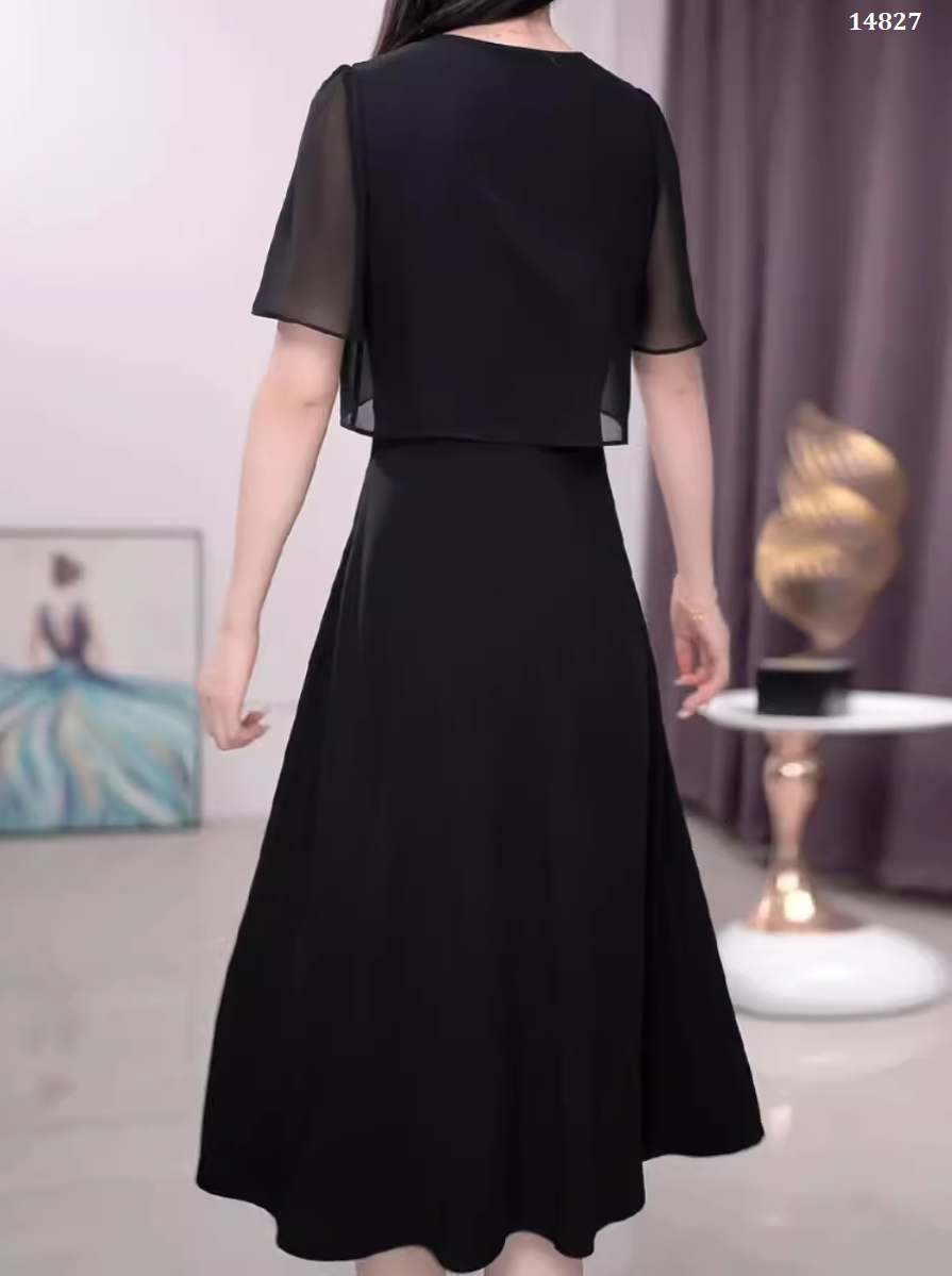 14827-Đầm voan đen phối bèo tiên  cách điệu ( voan,lót)_thumbnail_2