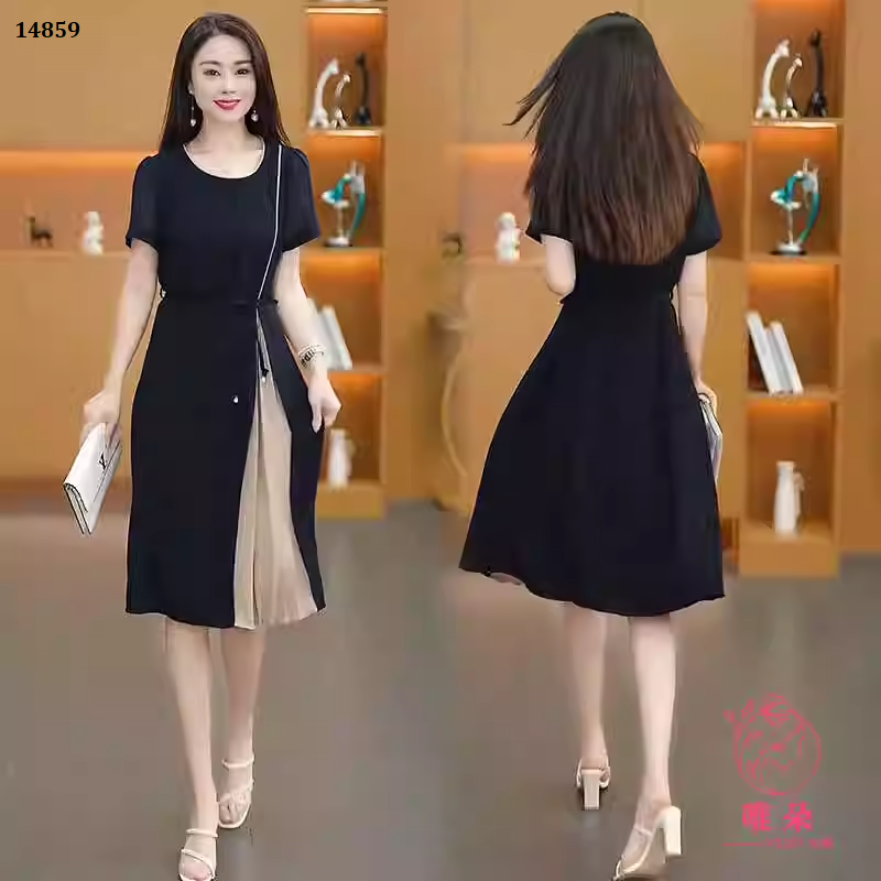 14859-Đầm xòe phối tà dập ly cutout cách điệu (voan, lót)_thumbnail_1