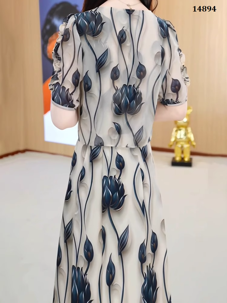 14894-Đầm voan xoè A in hoa 3D kết nút tàu cách điệu ( voan, lót)_thumbnail_1