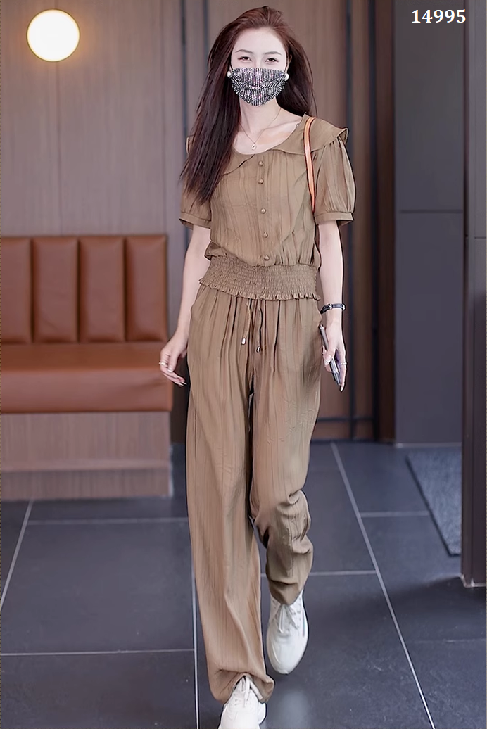 14995-Set bộ áo cổ bèo kèm quần suông lụa đũi ( lụa đũi)_thumbnail_1