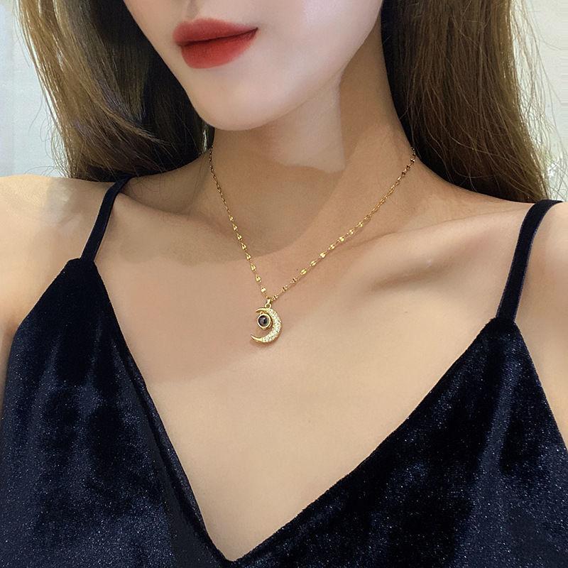 [May Jewels] Vòng cổ mặt trăng Titan KHÔNG ĐEN KHÔNG GỈ -  Dây chuyền Lưỡi liềm Tia trăng Huyền bí dành cho phụ nữ Thanh Lịch_thumbnail_4