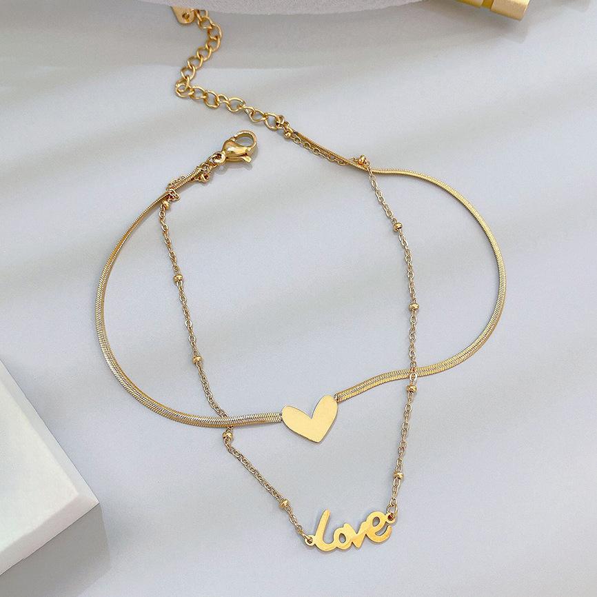 [May Jewels] Lắc chân Trái tim chữ LOVE Titan - Vòng chân trái tim yêu thương dành cho phái nữ - KHÔNG ĐEN KHÔNG GỈ_thumbnail_3