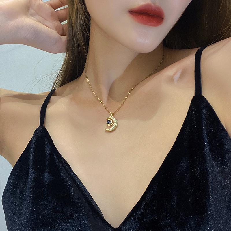 [May Jewels] Vòng cổ mặt trăng Titan KHÔNG ĐEN KHÔNG GỈ -  Dây chuyền Lưỡi liềm Tia trăng Huyền bí dành cho phụ nữ Thanh Lịch_thumbnail_2