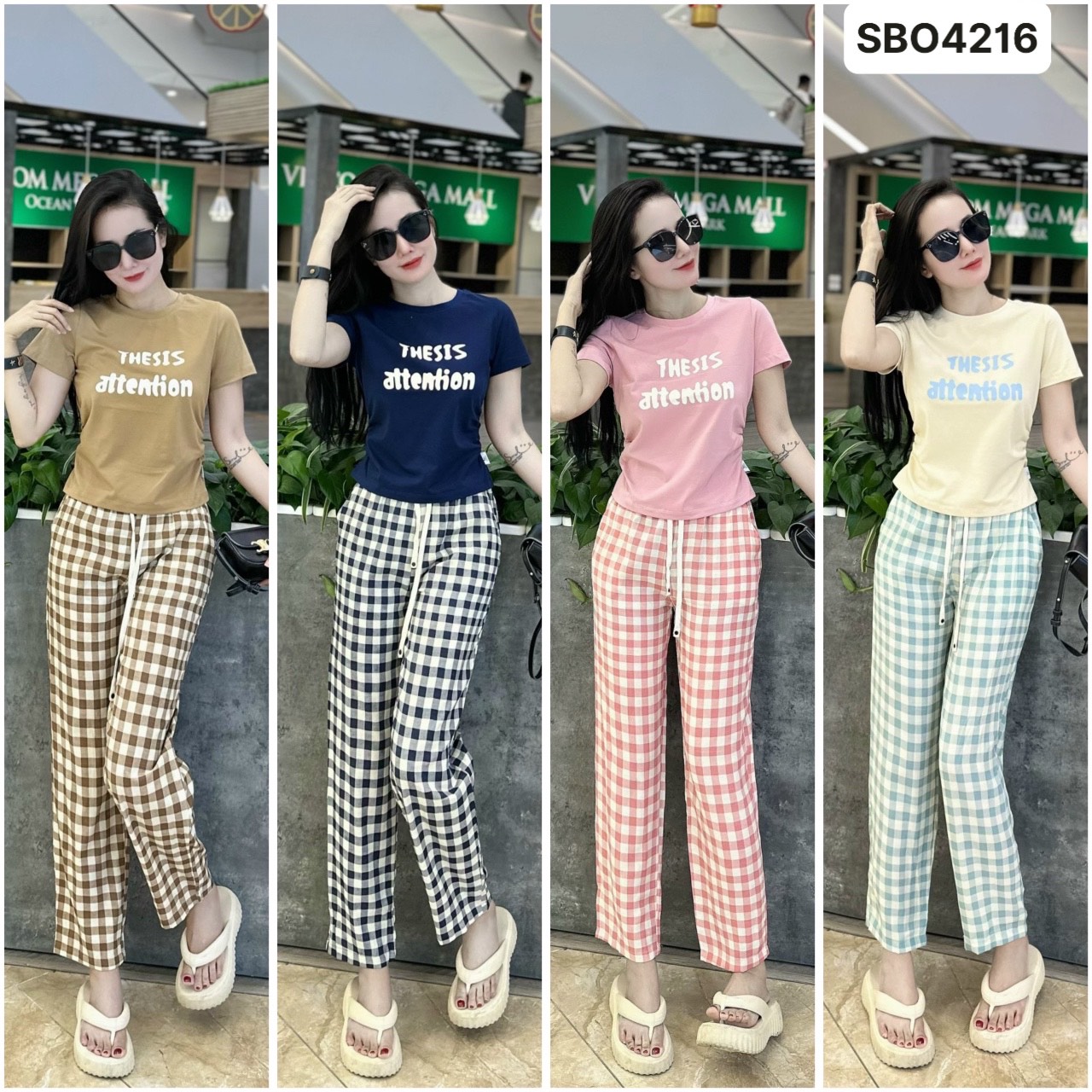 SET BỘ QUẦN KẺ ÁO CHỮ