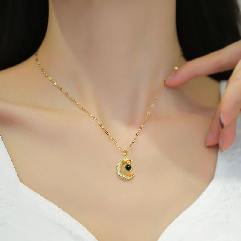 [May Jewels] Vòng cổ mặt trăng Titan KHÔNG ĐEN KHÔNG GỈ -  Dây chuyền Lưỡi liềm Tia trăng Huyền bí dành cho phụ nữ Thanh Lịch