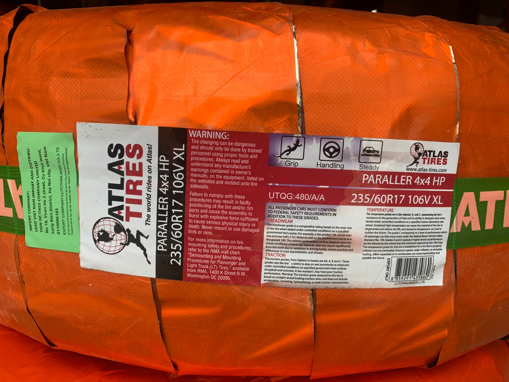 Lốp 235/60R17 PARALLER 4×4 HP 106V XL AT (HB) PCI