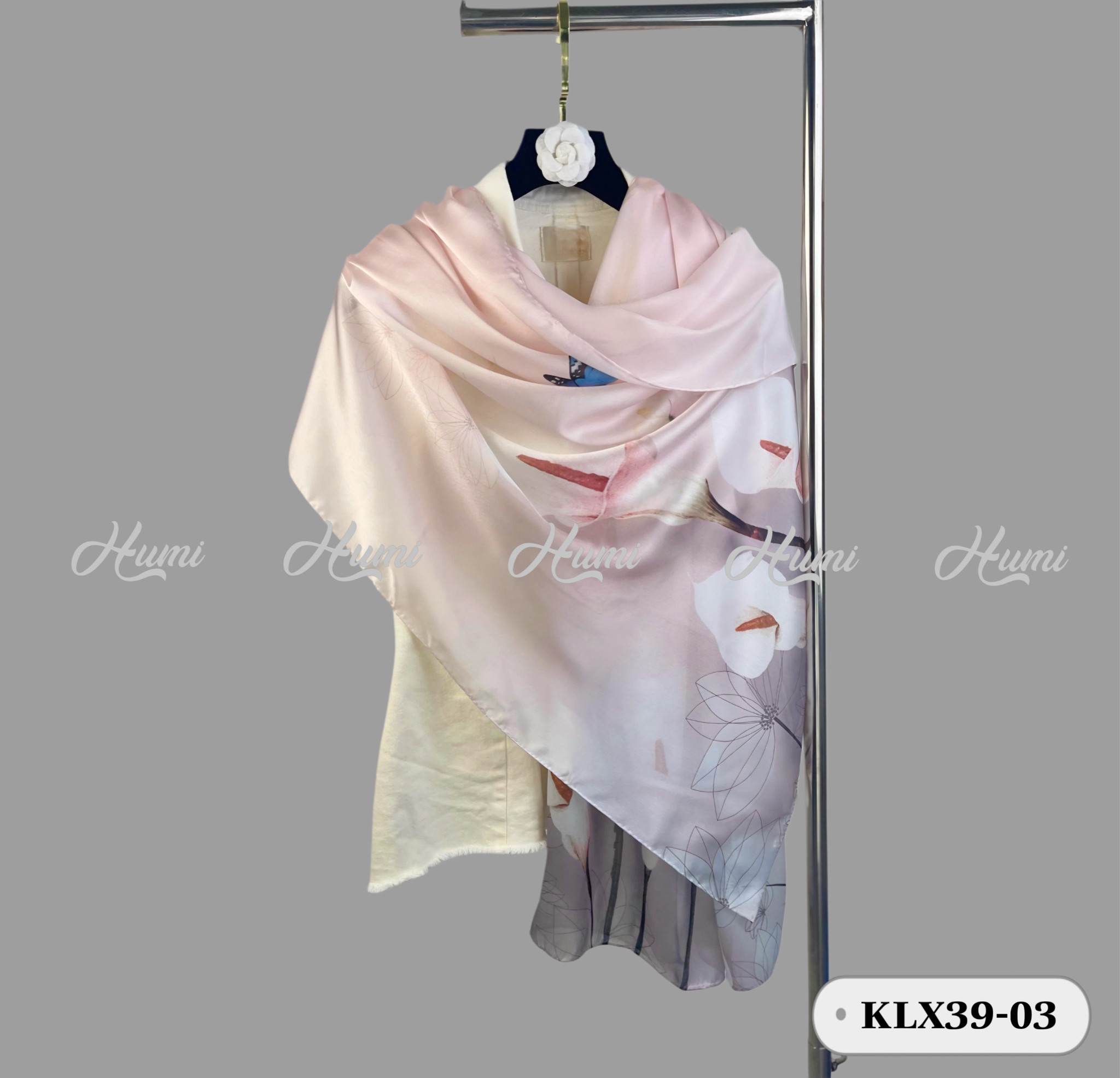 KHĂN LỤA TƠ TẰM 3D (KLX39-03)