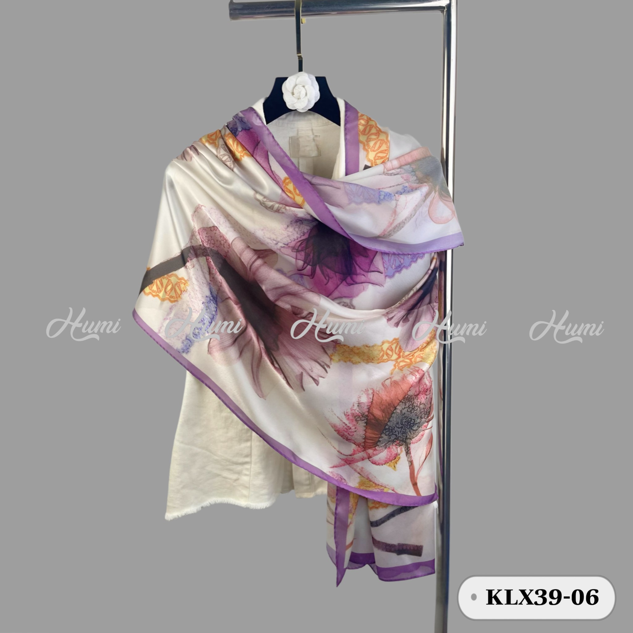 KHĂN LỤA TƠ TẰM 3D (KLX39-06)