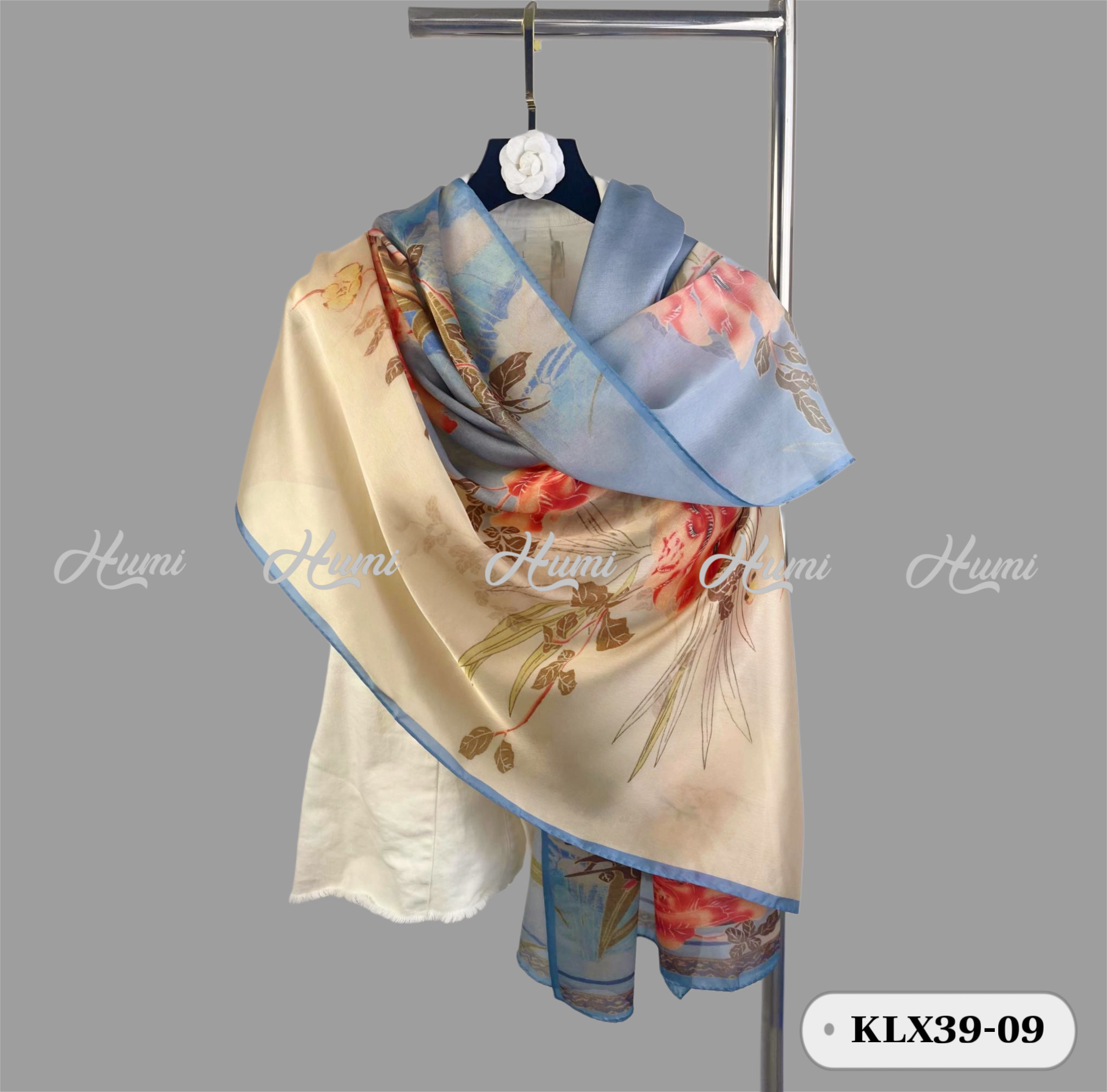 KHĂN LỤA TƠ TẰM 3D (KLX39-09)