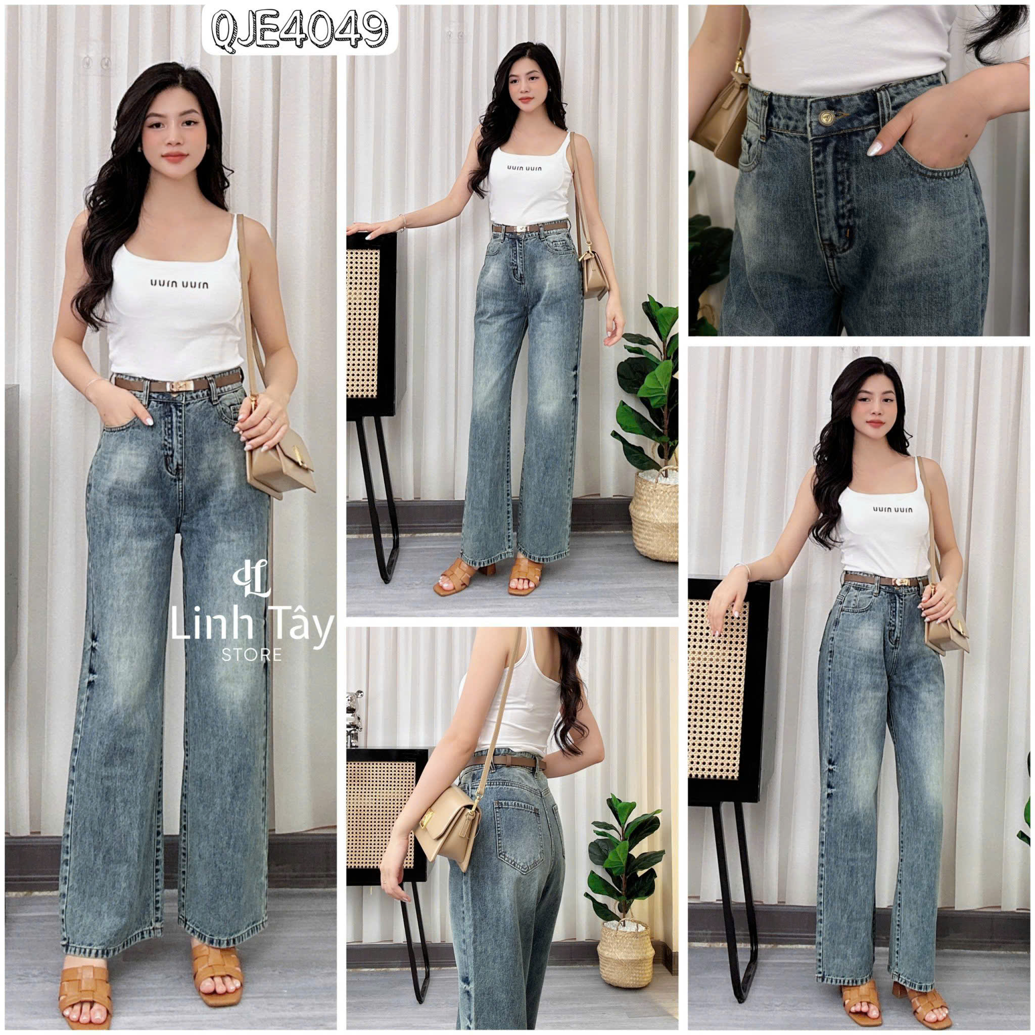 Quần Jean Suông Chất Liệu Cao Cấp