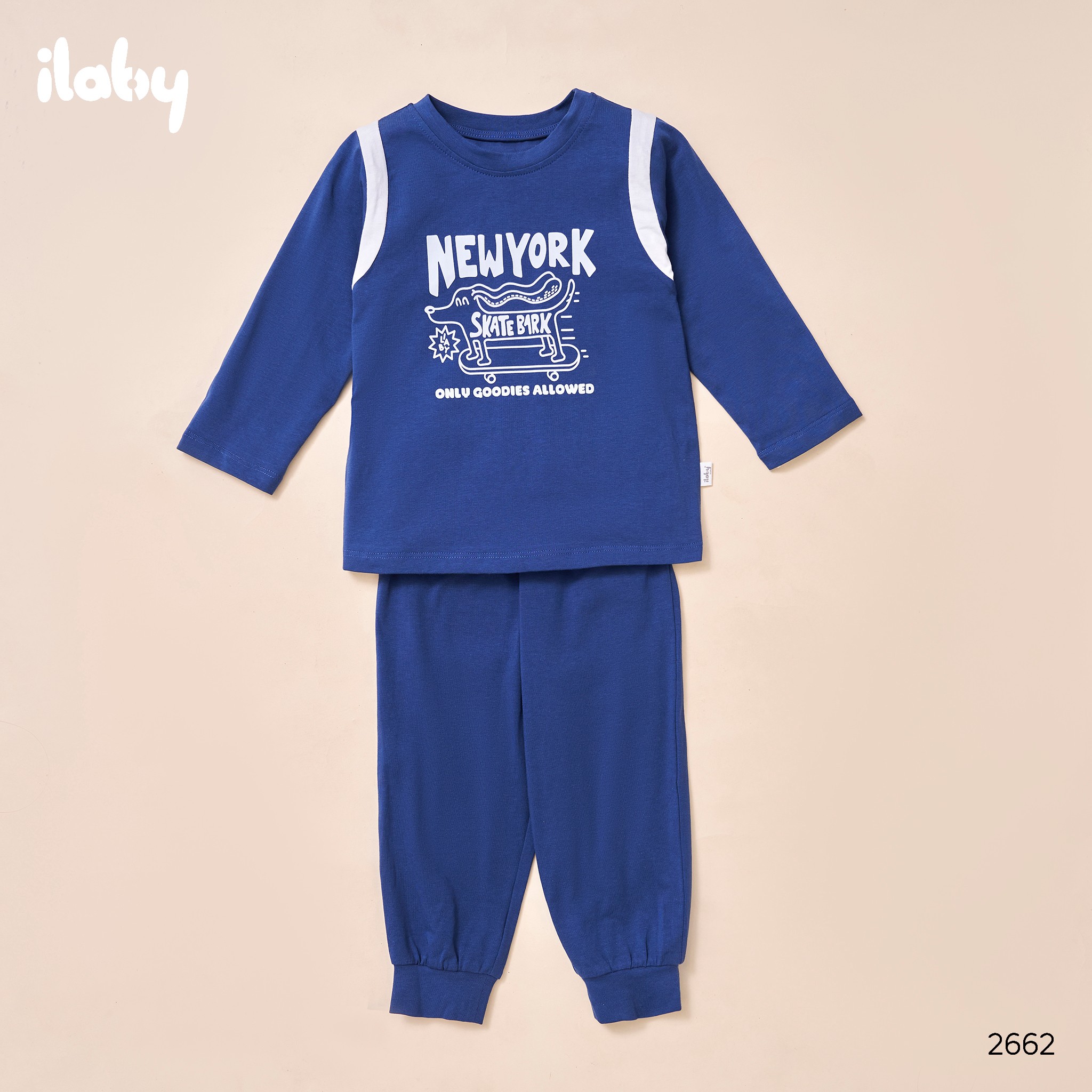 Bộ thun dài phối vòng nách in hình