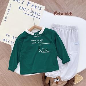 Bộ dài tay in gấu,chữ what do you see?