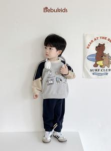 Bộ dài quần dài bé trai không cổ