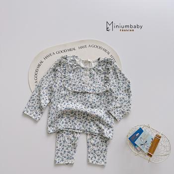 Bộ dài hoa bé gái bèo cổ vuông