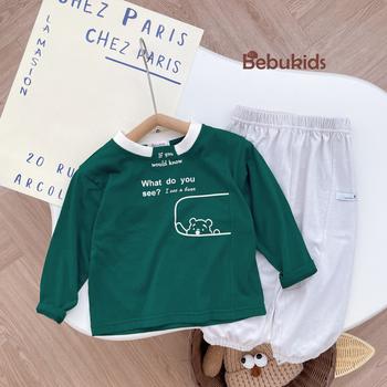 Bộ dài tay in gấu,chữ what do you see?