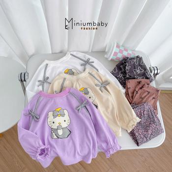 SB2205- sét in mèo hello kitty quần gân nơ