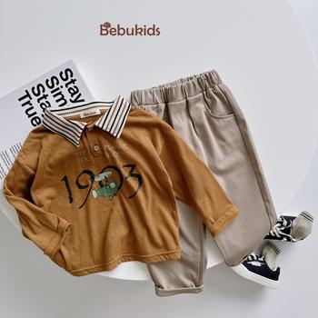 Bộ dài quần dài bé trai có cổ