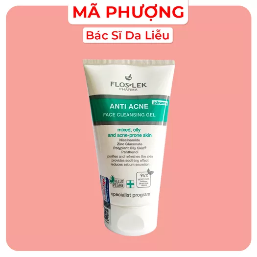 Product image - Anti Acne face cleansing gel advance 125ml- Sữa rửa mặt diệt khuẩn 125ml (SRM FLOSLEK 125ML MỤN)