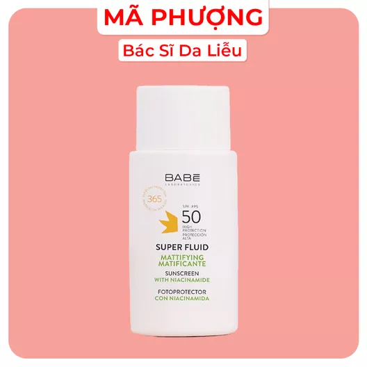 Product image - KG Kem Chống Nắng Kiểm Soát Dầu Cho Da Dầu Mụn (Laboratorios Babé - Super Fluid Fotoprotector Matificante Spf50 / Super Fluid Mattifying Sunscreen Spf50) (KCN BABE XANH)
