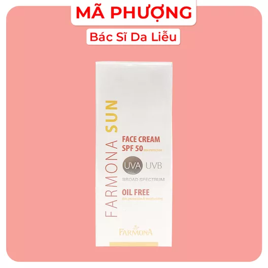 Product image - Farmona Sun Face Cream SPF50 Oil Free 50ml - Kem chống nắng SPF50 không chứa dầu cho da mặt (KCN FARMONA)