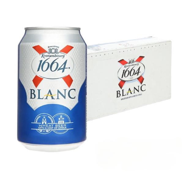 Product image - Bia Kronenbourg 1664 Blanc 5% – Lon 330ml – Thùng 24 Lon