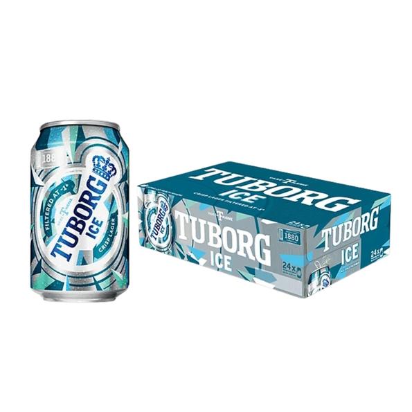 Product image - Bia Tuborg Ice 4.3% – Lon 330ml – Thùng 24 Lon