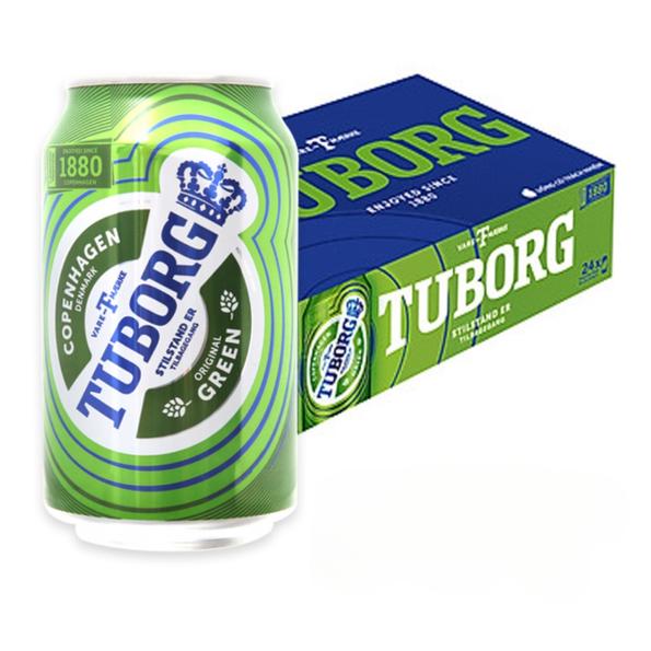 Product image - Bia Tuborg 4.9% – Lon 330ml – Thùng 24 Lon