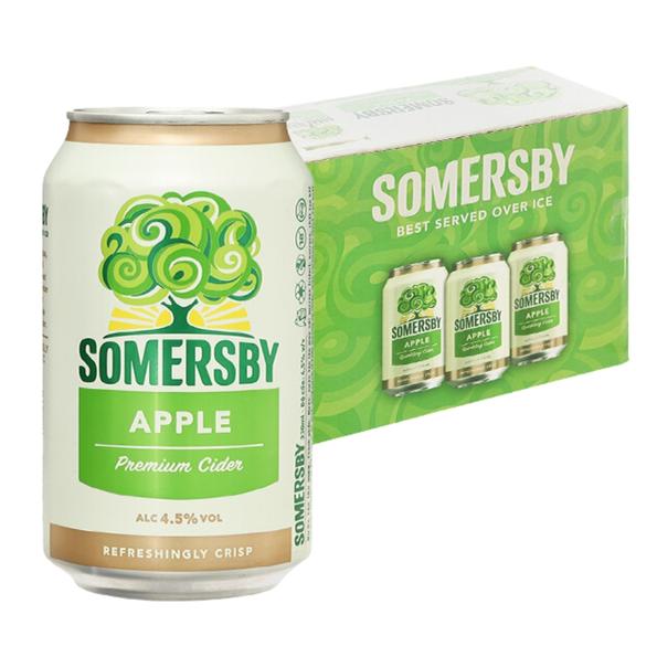 Product image - Nước trái cây lên men Somersby Apple 4.5% -  Lon 330ml - Thùng 12 Lon