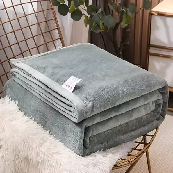 Product image - Microfiber Blanket Plain Color Blanket Super Soft Warm Plush Blanket
