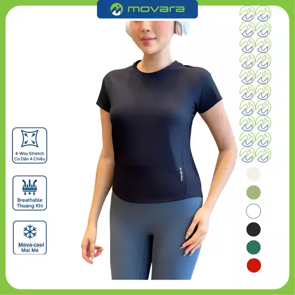 Product image - Áo Tập Ngắn Tay Phối Lưng Movara MV12