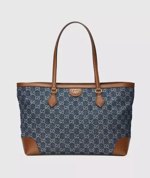 Product image - Ophidia GG jacquard denim tote