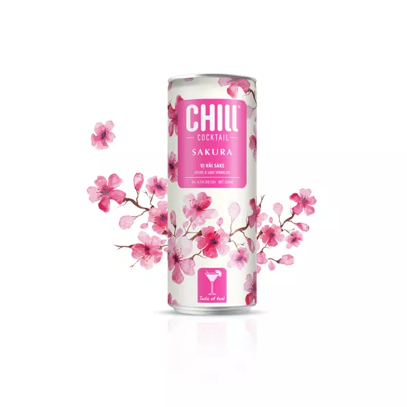 Product image - Nước Trái Cây Lên Men Chill Sakura - Lon 330ml