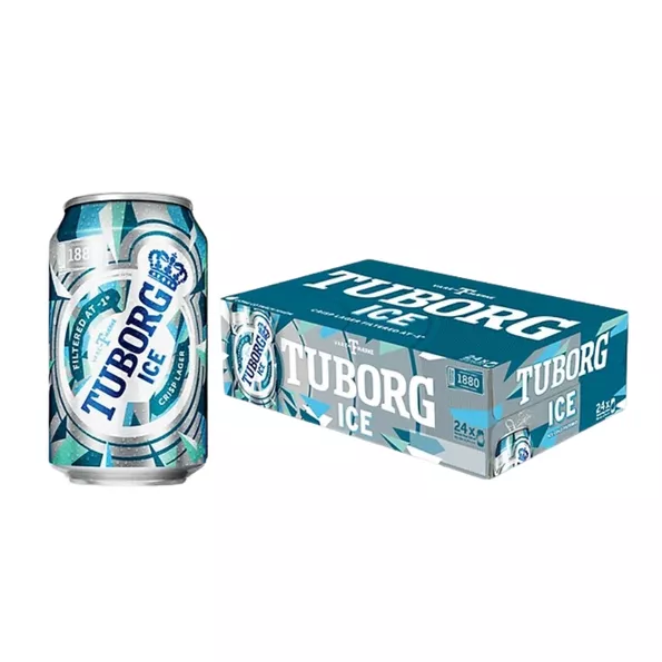 Product image - Bia Tuborg Ice 4.3% – Lon 330ml – Thùng 24 Lon