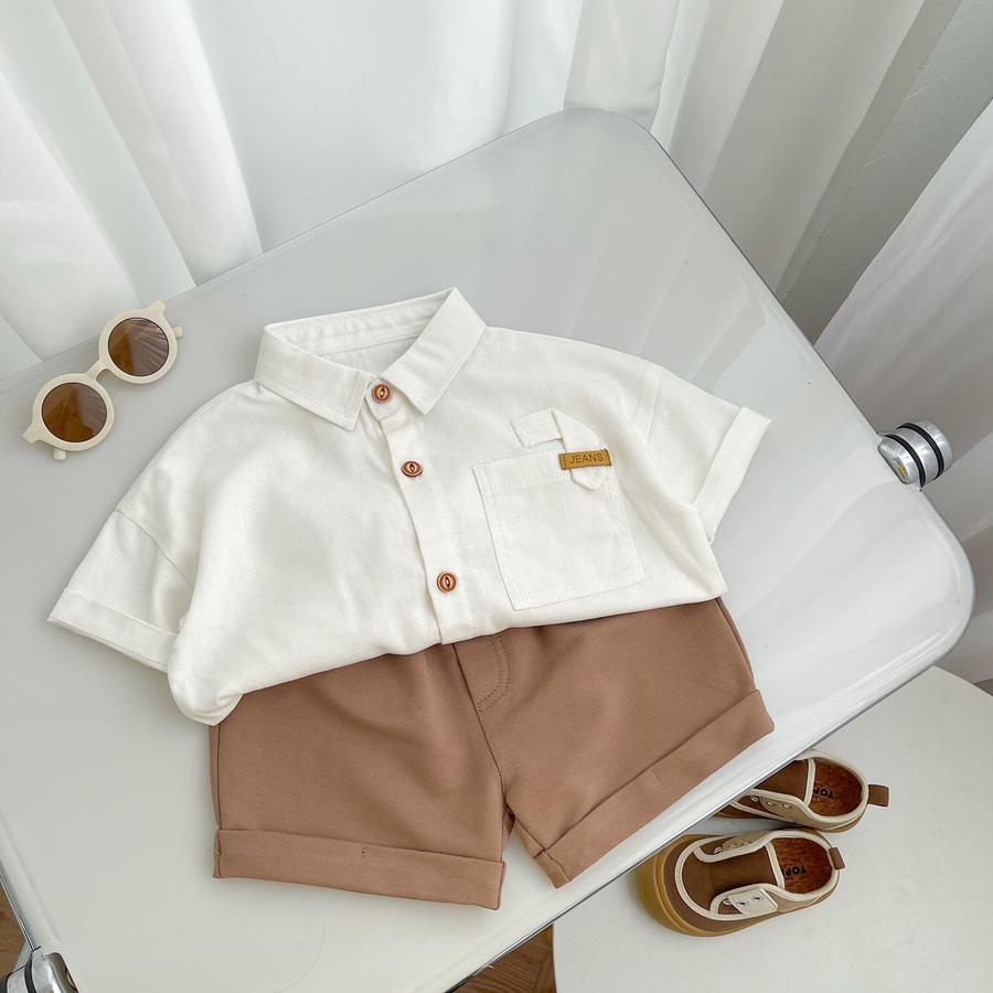 SB2386- bộ polo mix màu bé trai trangnau