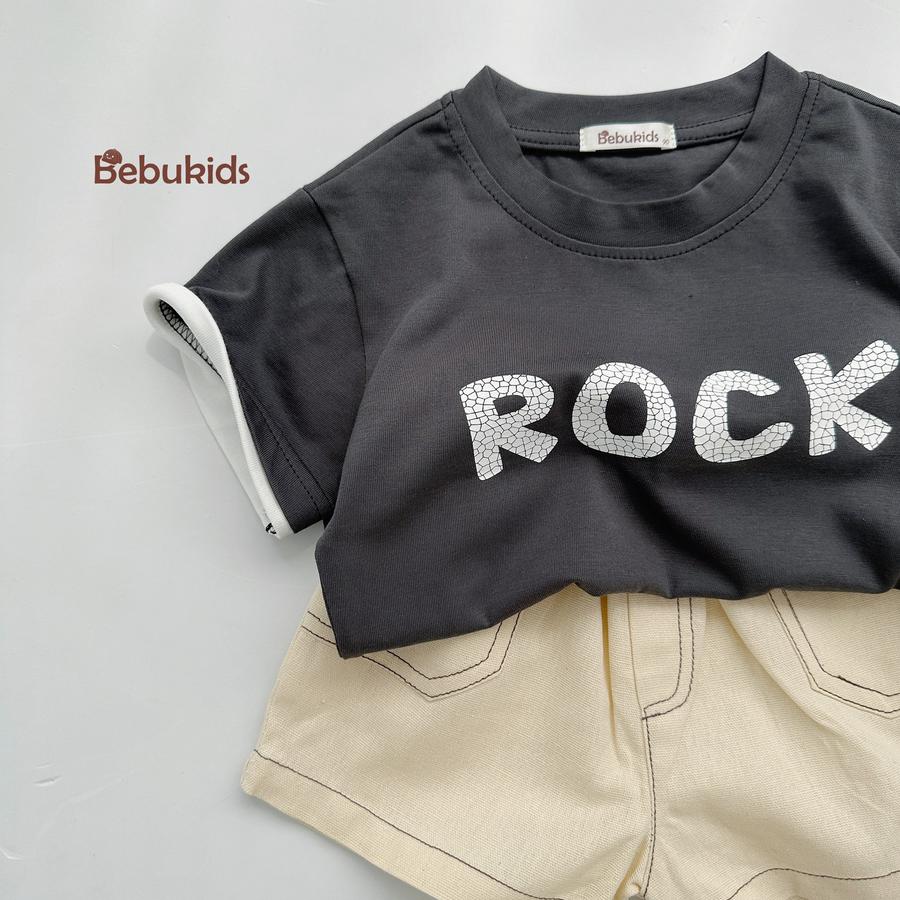 SB1873- áo cộc tay in chữ rock bé trai