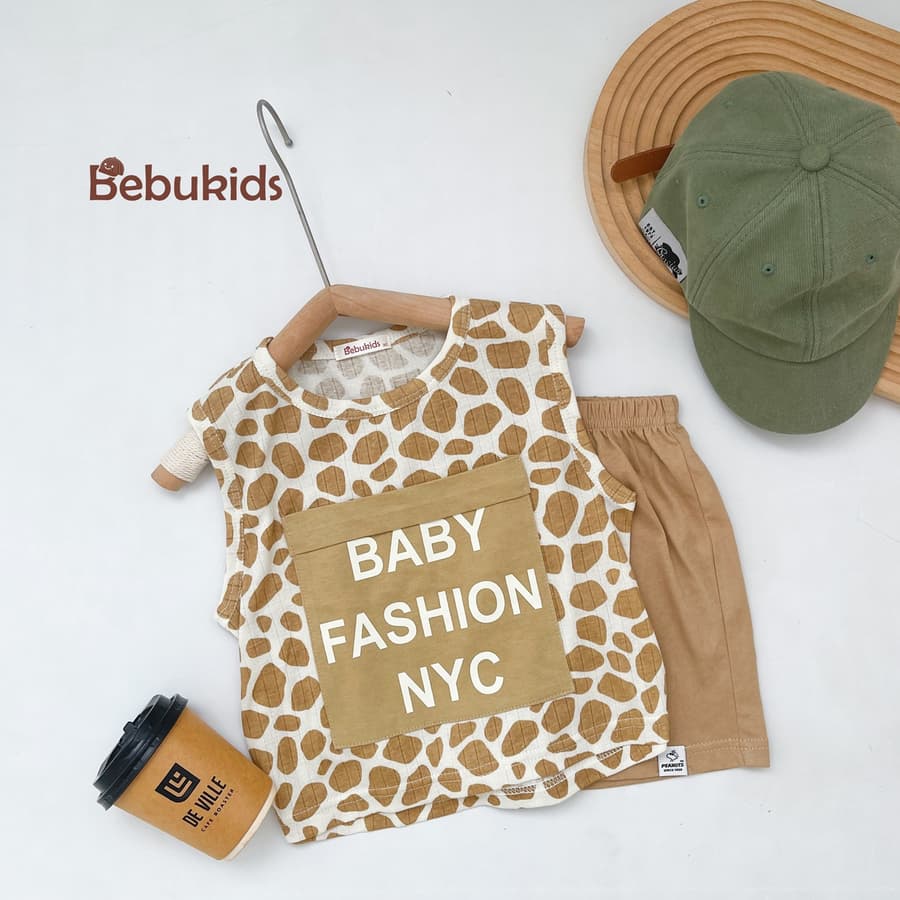 SB1944- bộ ba lỗ rằn ri bé trai in chữ babyfashion nyc