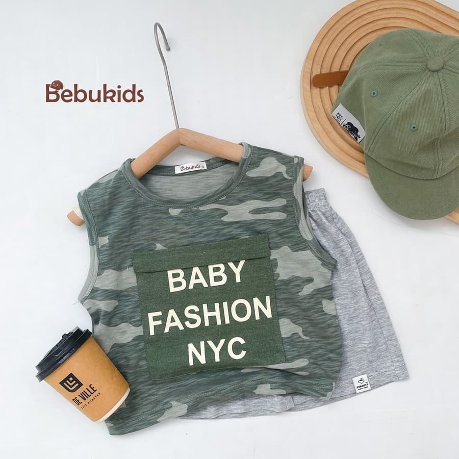 SB1944- bộ ba lỗ rằn ri bé trai in chữ babyfashion nyc