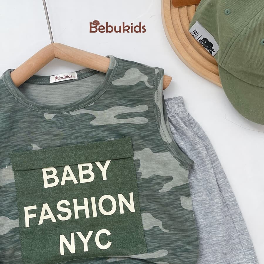 SB1944- bộ ba lỗ rằn ri bé trai in chữ babyfashion nyc