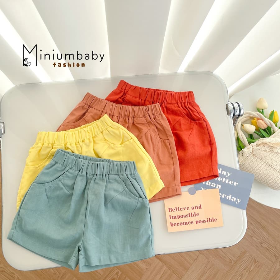 QC1896- quần đùi kaki xếp ly túi