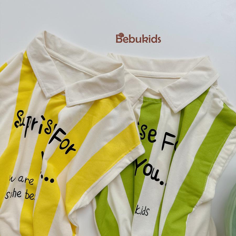 SB1978-bộ polo sát nách in chữ suprise for you