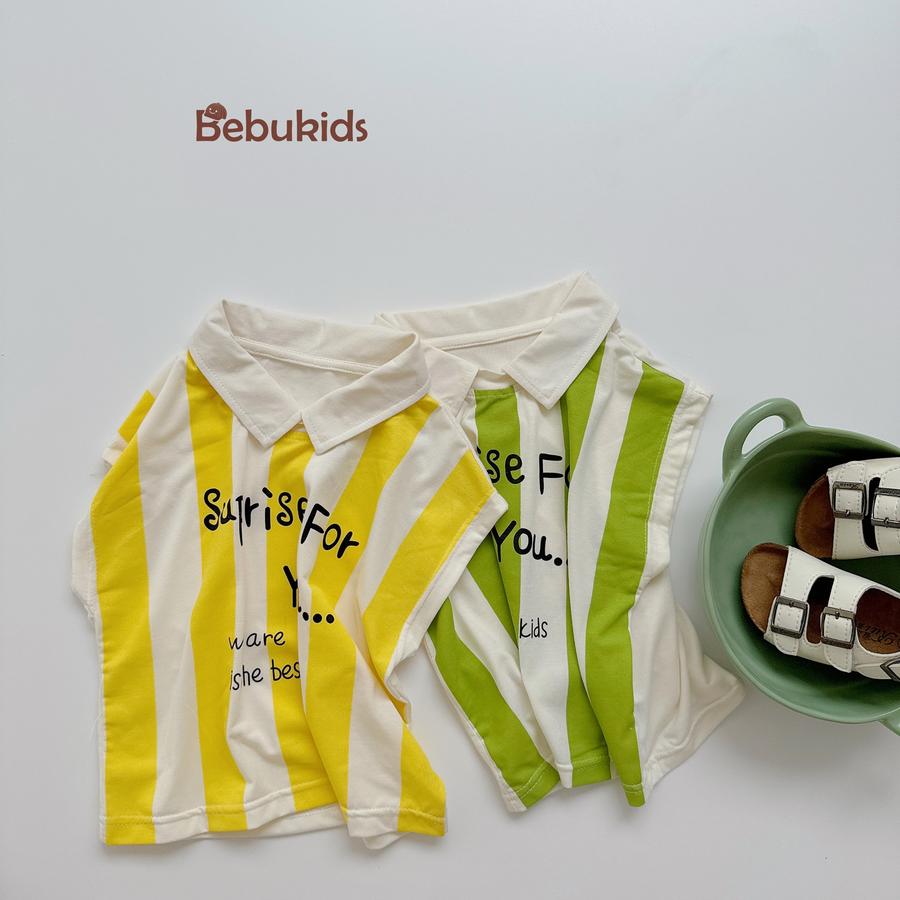 SB1978-bộ polo sát nách in chữ suprise for you