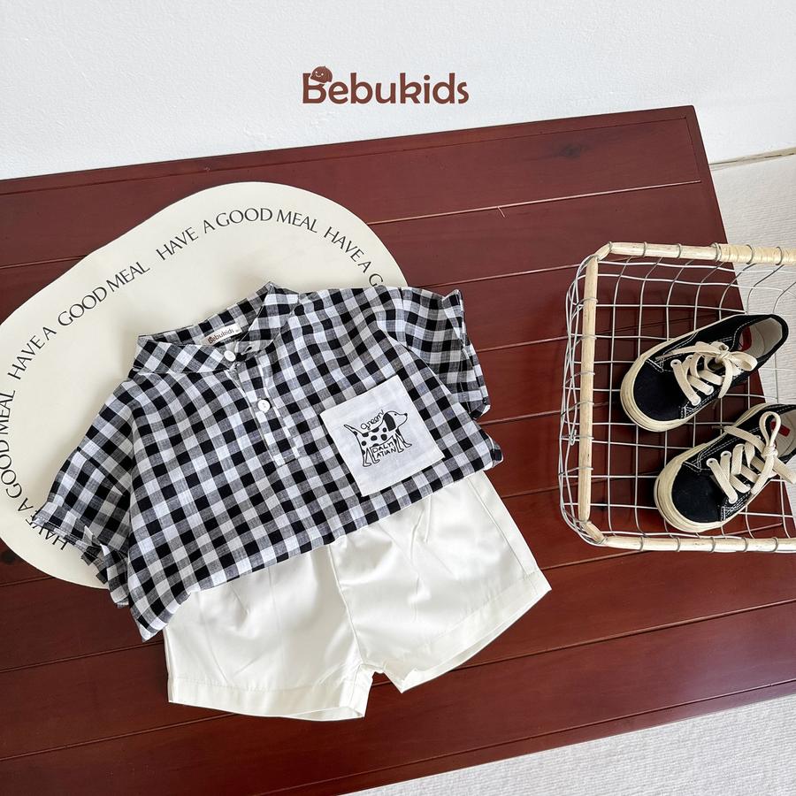 SB2386- bộ polo mix màu bé trai karo