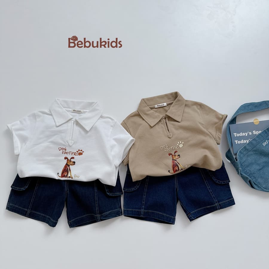 SB1979- bộ polo im chó phối quần bò