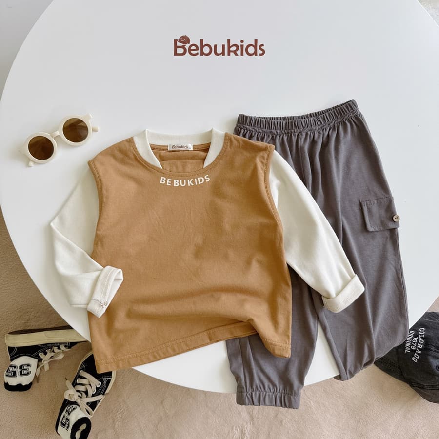 SB2072- bộ dài tay phối tay cổ in chữ bebukids