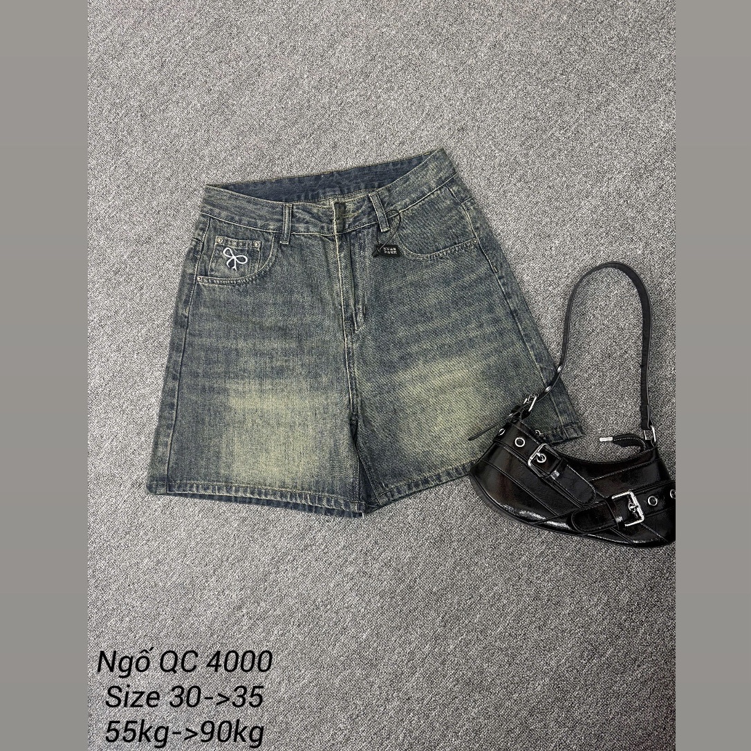 Quần short lửng thêu nơ kiểu bigsize QSJ4000 dành cho nàng béo mập từ 55-90kg